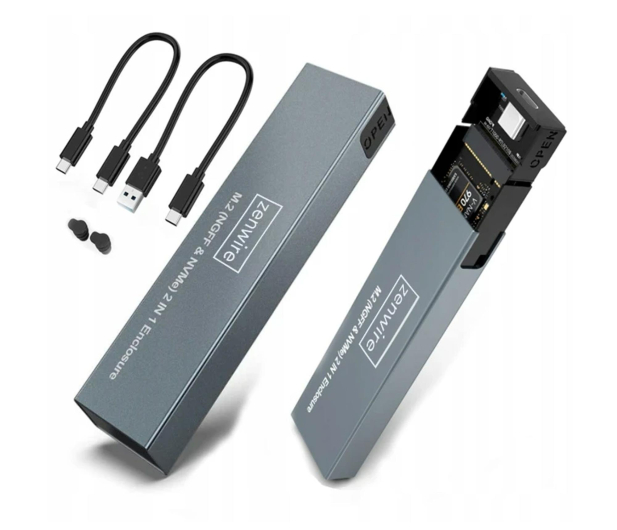 Zenwire Obudowa na dysk M.2 NVME/SATA PCIe USB-C Gen2 10GB/s - 1604626 - zdjęcie